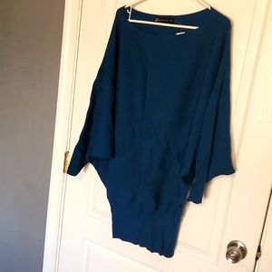 blue NY&Co batwing sleeve sweater dress